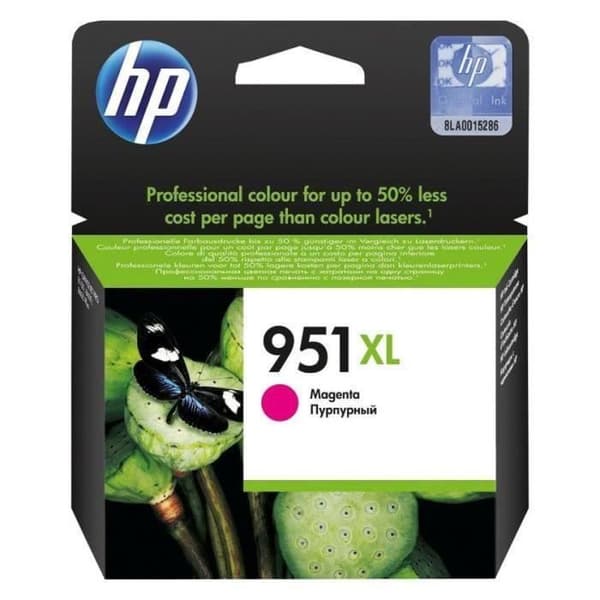 HP 951XL original magenta blækpatron med høj kapacitet til HP OfficeJet Pro 251dw / 276dw / 8100/8600 (CN047AE)
