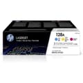 Miniatyrbillede 1 af 6: HP 128A 3-pak originale trefarvede tonerpatroner (CF371AM) til Color LaserJet Pro CM1415/CP1520-serien/CP1528