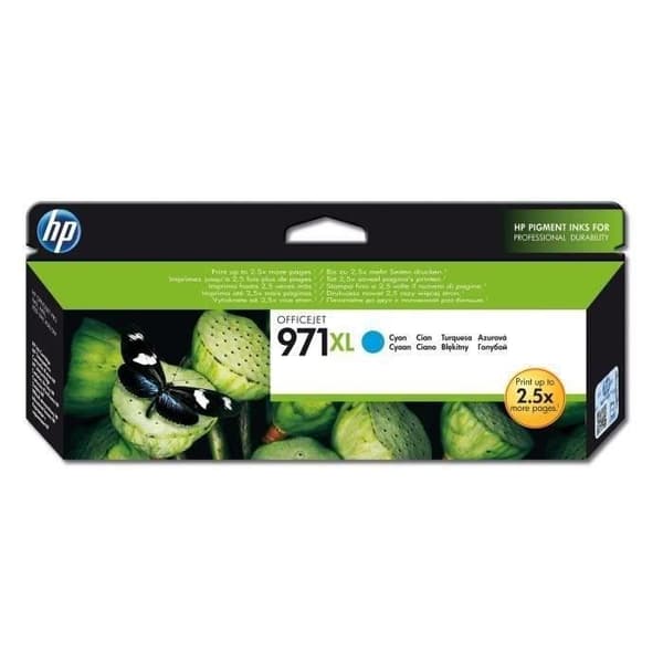 HP 971XL højtydende cyan original blækpatron (CN626AE) til HP Officejet Pro X451/X476/X551/X576