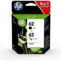 Miniatyrbillede 1 af 6: HP 62 sorte og trefarvede originale blækpatroner (N9J71AE) 2-pak til Officejet Mobile 250, Envy 5540/5640/7640