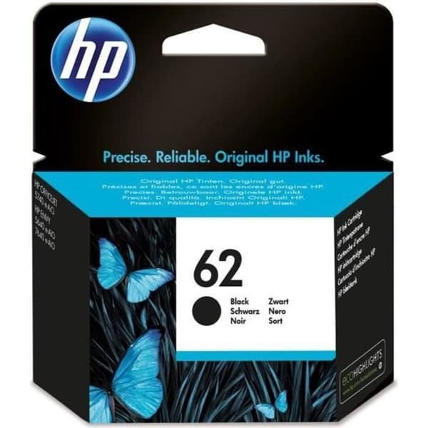 HP 62 original sort blækpatron til HP Envy 5540/5640/7640 (C2P04AE)