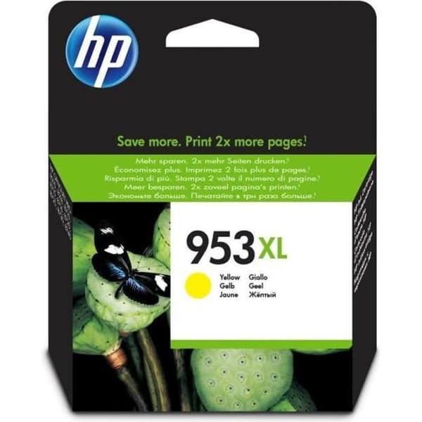 HP 953XL højtydende gul original blækpatron (F6U18AE) til HP OfficeJet Pro 8710/8715/8720