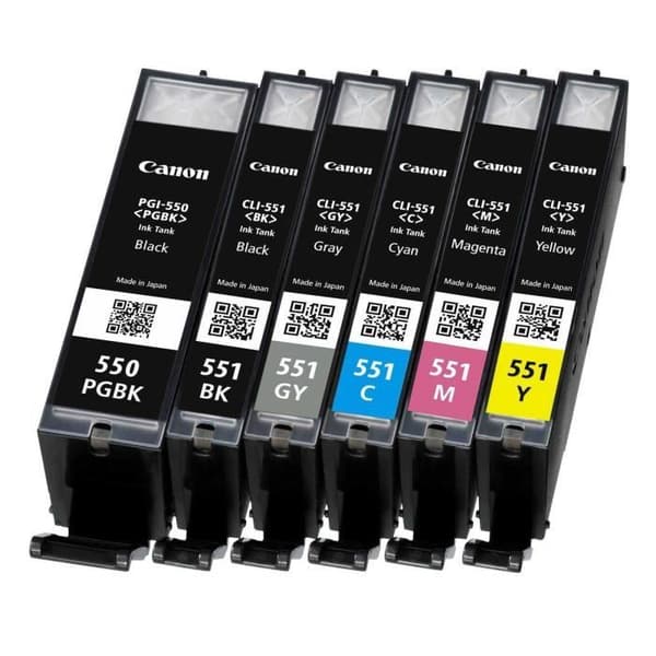 CANON 5-pack PGI-550 / CLI-551 svart/cyan/magenta/gul/grå bläckpatroner
