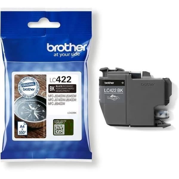 Patron LC422BK - BROTHER - Svart 550p - För Business Smart MFC-J5340DW, MFC-J5345DW, MFC-J5740DW, MFC-J6540DW och MFC-J6940DW