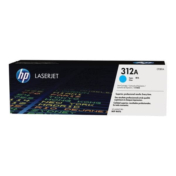 HP LaserJet 312A tonerpatron - cyan (CF381A) - LaserJet - 1-pak - Op til 2700 sider ISO/IEC 19798
