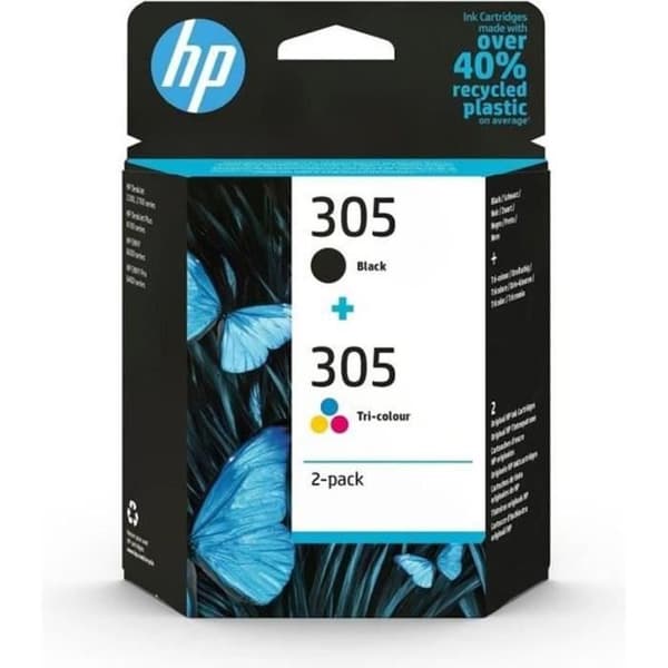 HP 305 2-pak sorte og trefarvede originale blækpatroner (6ZD17AE)