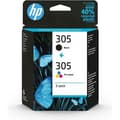 Miniatyrbillede 1 af 6: HP 305 2-pak sorte og trefarvede originale blækpatroner (6ZD17AE)