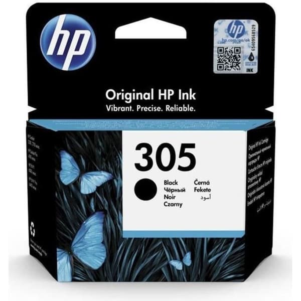 HP 305 musta alkuperäinen mustekasetti (3YM61AE) HP DeskJet 2300/2710/2720/Plus4100, HP Envy 6000/Pro 6400 -tulostimiin