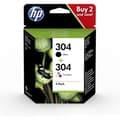 Miniatyrbillede 1 af 6: HP 304 2-pak sorte og trefarvede originale blækpatroner (3JB05AE) til DeskJet 2620/2630/3720/3730, Envy 5020/5030