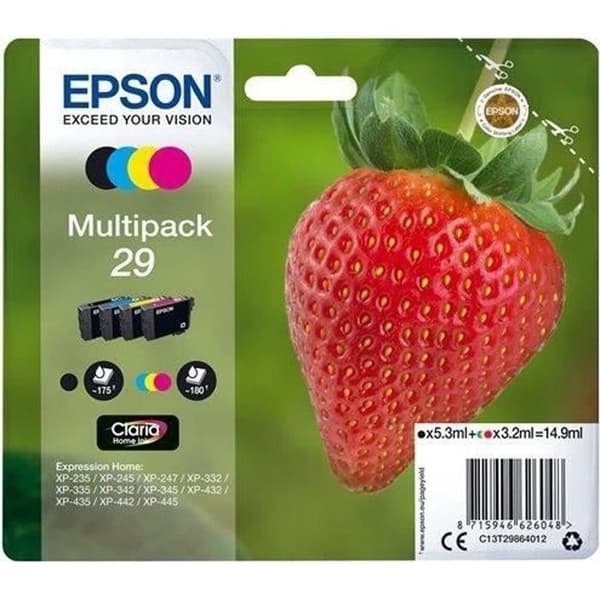 EPSON Multipack T2986 - Jordgubb - Svart, Cyan, Magenta, Gul (C13T29864012)
