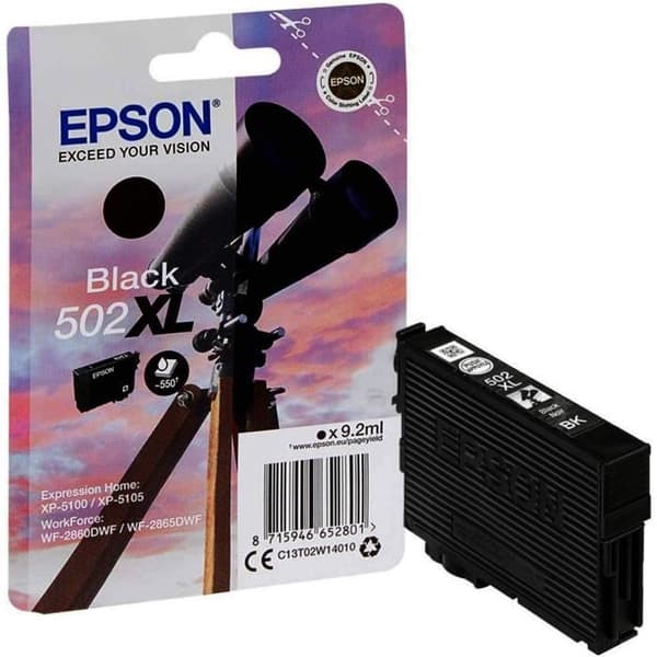 EPSON 502 XL svart bläckpatron - Twin (C13T02W14010)