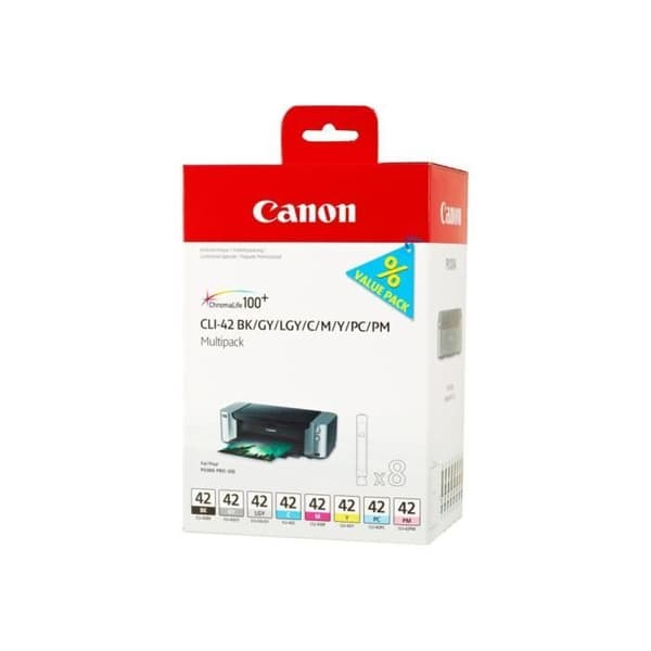 CLI-42 8inks bläckpatron - CANON - Svart och färg - Standardkapacitet - multipack med 8 bläckpatroner