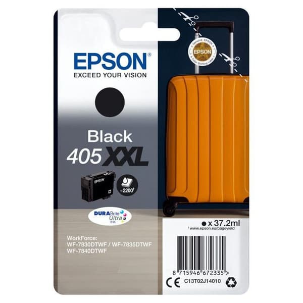 EPSON 405XXL DURABrite Ultra svart bläckpatron - Paket med 1