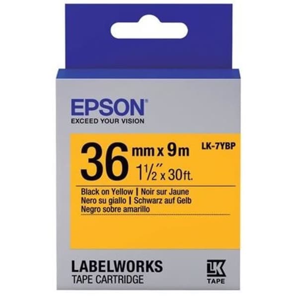 EPSON LK-7YBP bläckpatron - Gul - Kompatibel med Epson LabelWorks - Färg Svart/Gul