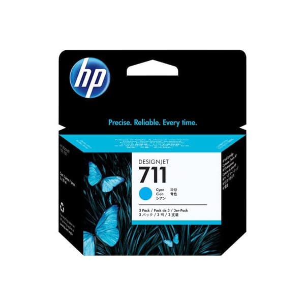 HP 711 bläckpatron - 3-pack - Cyan