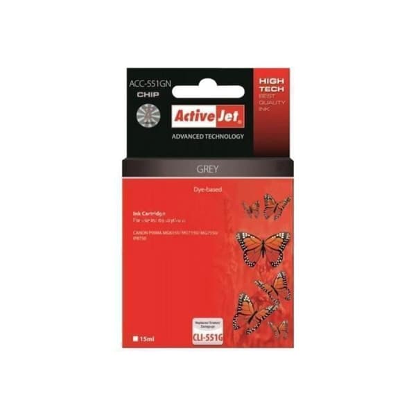 ActiveJet Premium ACC-551GN 15 ml grå bläckpatron (alternativ till: Canon CLI-551GY XL) för Canon PIXMA iP8750,...