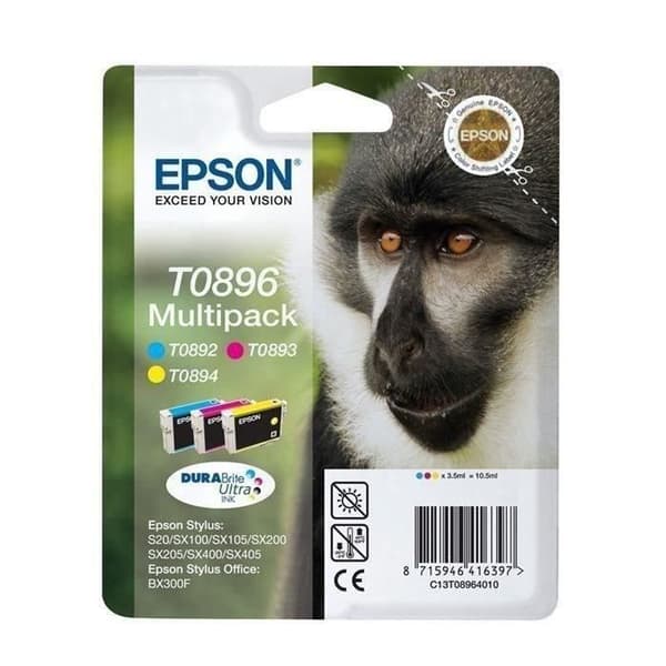 EPSON Multipack T0896 - Monkey - Cyan, Magenta, Gul (C13T08954010)