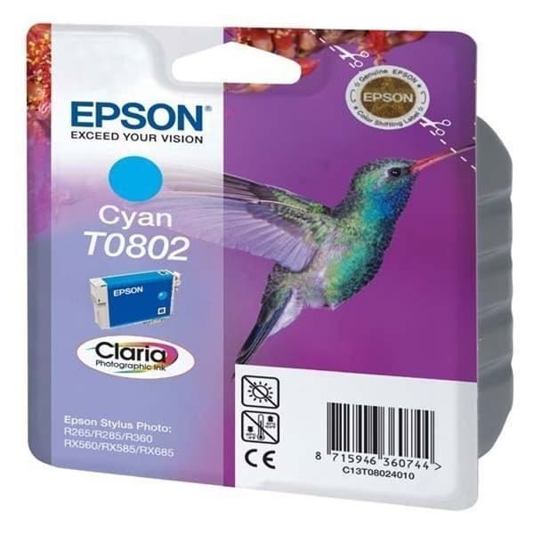 Epson T0802 Hummingbird Cyan bläckpatron