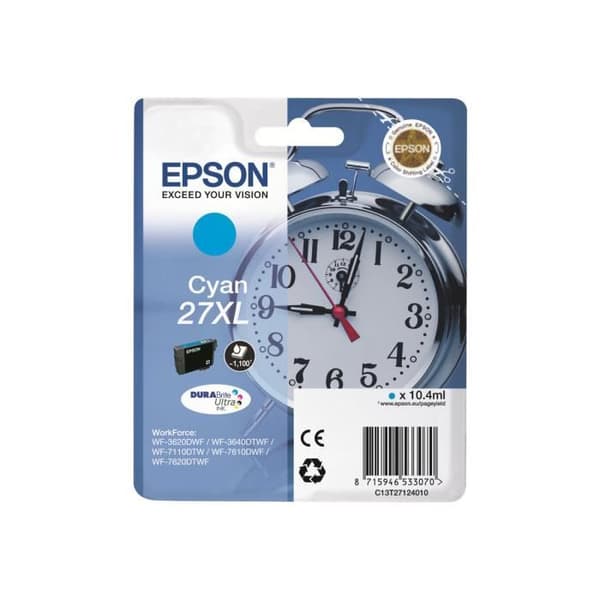Epson 27XL bläckpatron - Cyan - XL - WorkForce WF-3620DWF, WF-3640DTWF, WF-7110DTW, WF-7610DWF