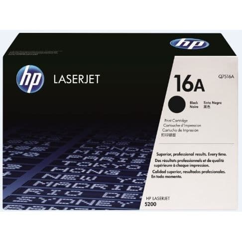 HP 16A TONER (Q7516A) svart - äkta patron för HP LaserJet 5200-skrivare