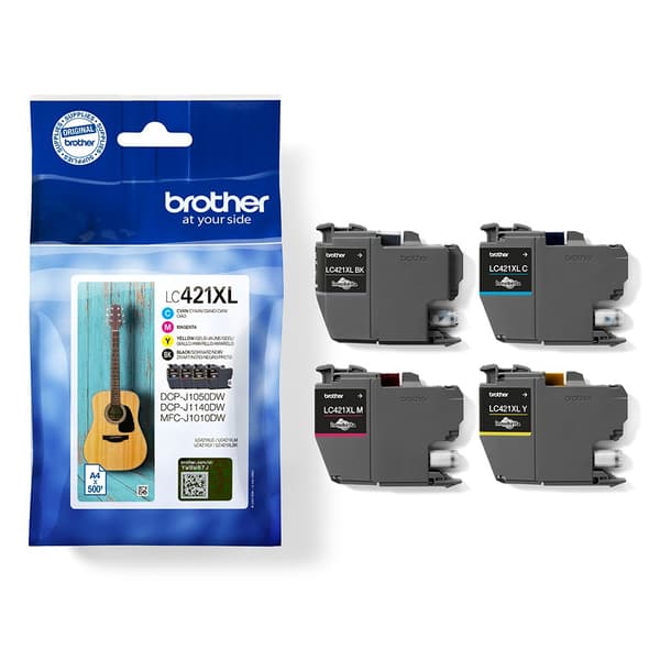 Brother LC-421XLVAL PagePack 4 st original högkapacitetsbläckpatron (XL) svart, cyan, magenta, gul