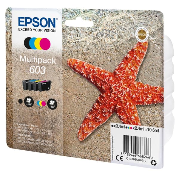 Epson 603 multipakke blækpatronsæt C13T03U640