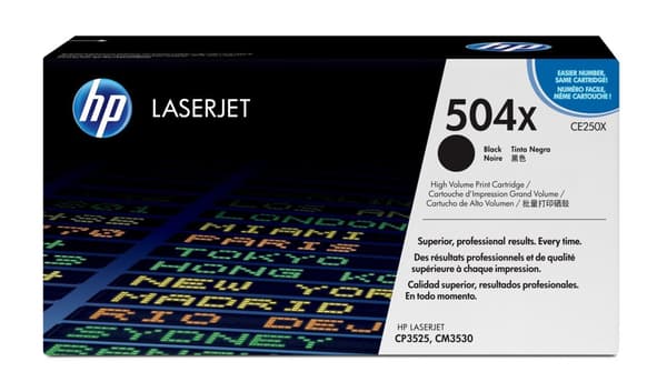 HP-patron nr. 504X HP504X HP 504X sort, sort (CE250X)