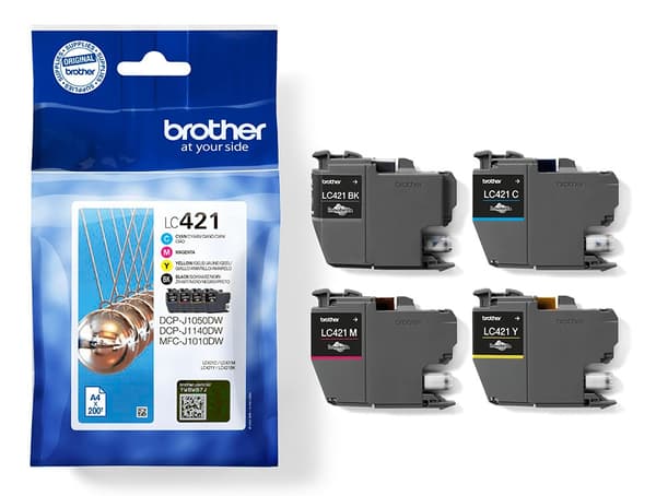 Brother LC-421VAL PagePack 4 kpl Alkuperäinen vakiovärikasetti Musta, Syaani, Magenta, Keltainen