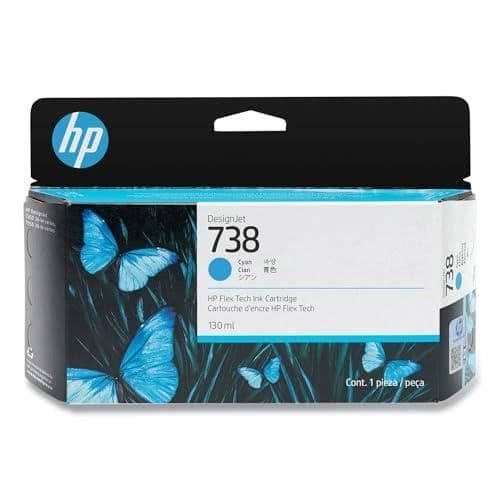 HP Bläck/ 738 130-ml Cyan Design