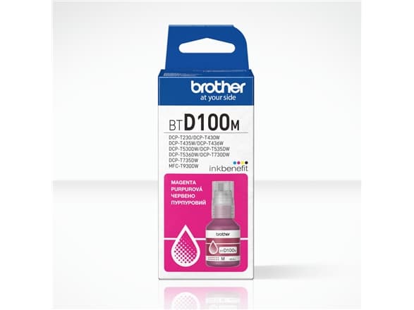 Brother BTD100M, Original, Magenta, Brother, MFC-T930DW, DCP-T830DW, DCP-T730DW, DCP-T530DW, DCP-T430W, DCP-T230, 5000 pages, 48.8 ml
