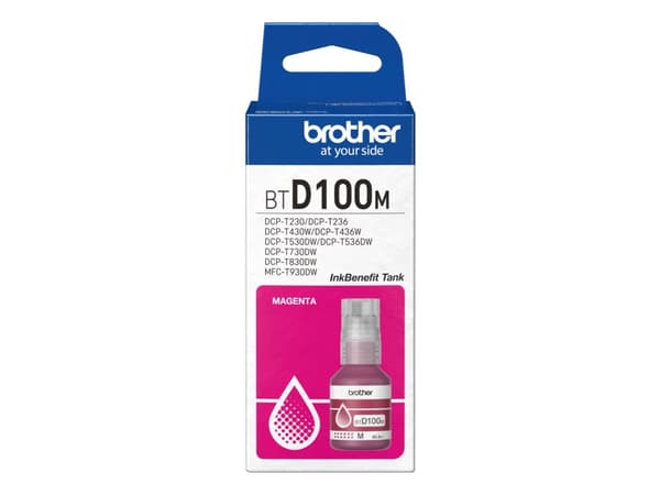 Brother BTD100M, Original, Magenta, Brother, MFC-T930DW, DCP-T830DW, DCP-T730DW, DCP-T530DW, DCP-T430W, DCP-T230, 5000 pages, 48.8 ml