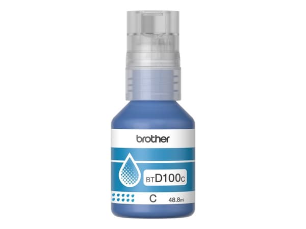 Brother BTD100C, Original, Cyan, Brother, MFC-T930DW, DCP-T830DW, DCP-T730DW, DCP-T530DW, DCP-T430W, DCP-T230, 5000 sider, 48,8 ml