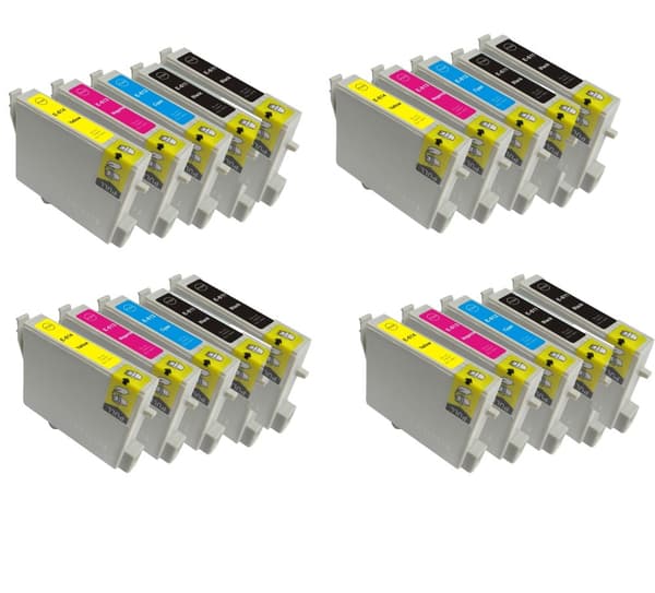 Pixojet blækpatroner Epson T0611 - T0614 - C13T06114010, 20 stk. rabatpakke 364 ml