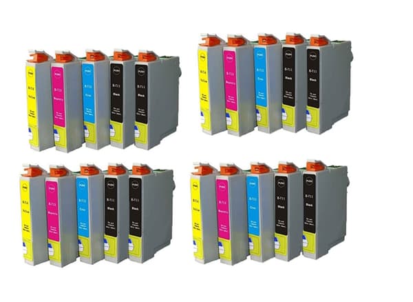 Pixojet blækpatroner Epson T0711 - T0714, T0891 - T0894 - C13T07114011, 20 stk. rabatpakke 282 ml