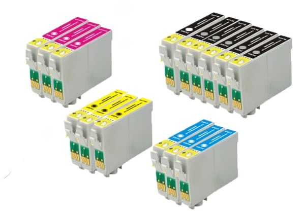 Pixojet blækpatroner Epson T0791 - T0794 - C13T07914010, 15 stk. rabatpakke 273 ml