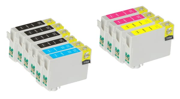Pixojet bläckpatroner Epson T0801 - T0804 - C13T08014011, 10-pack Rabatt 141 ml