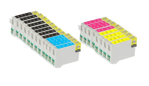 Pixojet blekkpatroner Epson T0801 - T0804 - C13T08014011, 20 Pakke med rabatt 282 ml