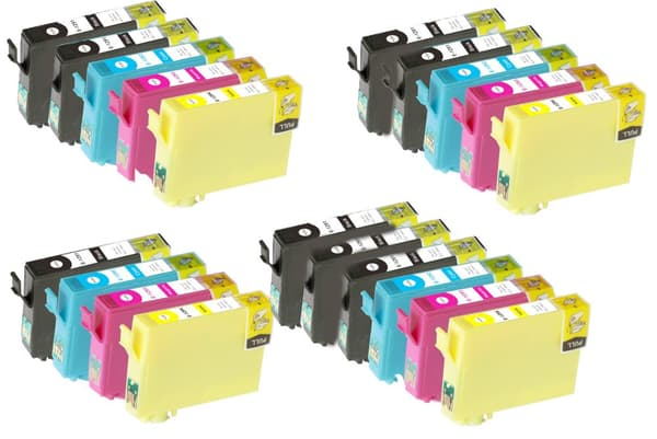 Pixojet blækpatroner Epson T1291 - T1294 - C13T12914011, 20 stk. rabatpakke 324 ml