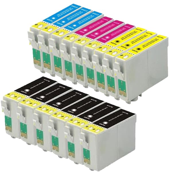 Pixojet blækpatroner Epson T1301 - T1304 - C13T13014012, 15 stk. rabatpakke 354 ml