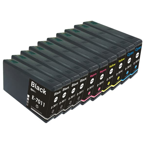 Pixojet mustepatruunat Epson T7011 - T7014 - C13T70114010, 10 kpl pakkaus alennus 496 ml