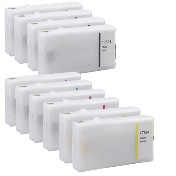 Pixojet Blekkpatroner Epson T7891 - T7894 - C13T789140, Pakke med 10 Rabatt 496 ml