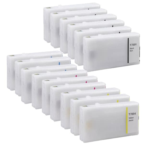 Pixojet blækpatroner Epson T7891 - T7894 - C13T789140, 15 stk. rabatpakke 744 ml