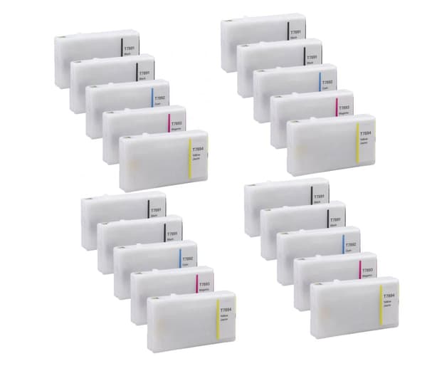 Pixojet blækpatroner Epson T7891 - T7894 - C13T789140, 20 stk. rabatpakke 992 ml