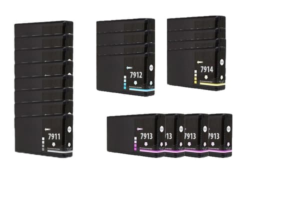 Pixojet blækpatroner Epson T7911 - T7914 - C13T79114010, 20 stk. rabatpakke 380 ml