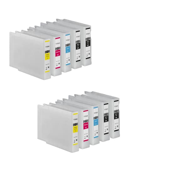 Pixojet blækpatroner Epson T7551 - T7554, 10 stk. rabatpakke 852 ml