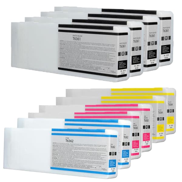 Pixojet blækpatroner Epson T6361 - T6364 - C13T636100, 10 stk. rabatpakke 7000 ml