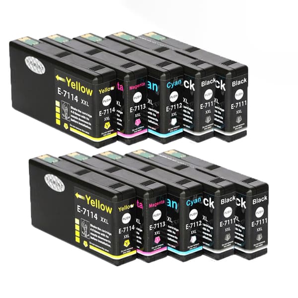 Pixojet blekkpatroner Epson T7111 - T7114, pakke med 10 rabatt 496 ml