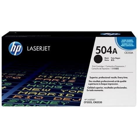 HP 504A (CE250A) svart tonerkassett för HP Color LaserJet CP3525/CM3530MFP-skrivare
