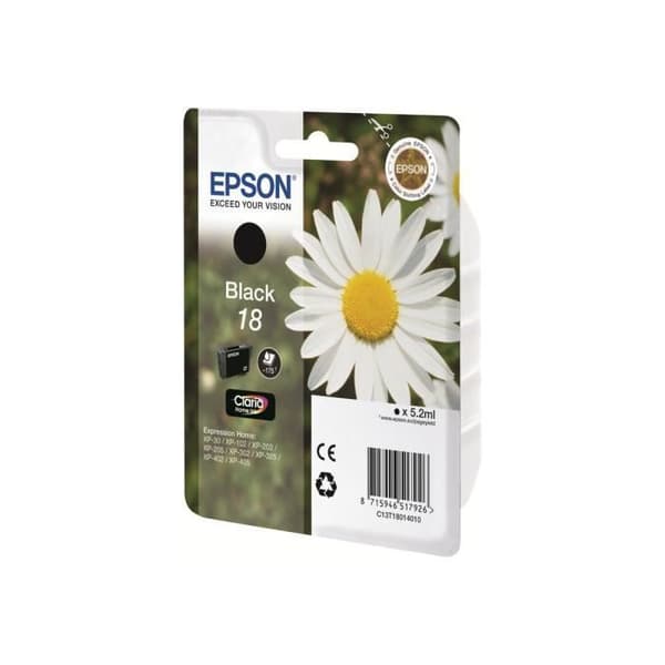 Epson 18 5,2 ml svart originalbläckpatron för Expression Home XP-212, 215, 225, 312, 315, 322, 325, 412, 415, 422, 425