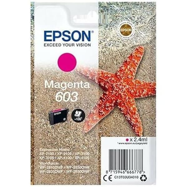 Original Epson XP-2100, 3100, 4100 / WF-2830DWF, 2850DW bläckpatroner - nr 603 Magenta